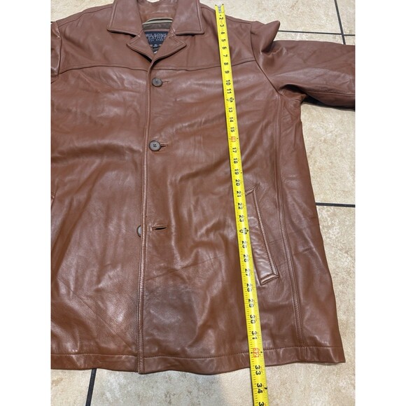 Vintage Wilsons Leather Pelle Studio Mens XL Brown Insulated Leather Jacket Coat - Picture 15 of 16